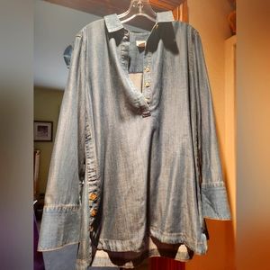 V neck oversize blouse